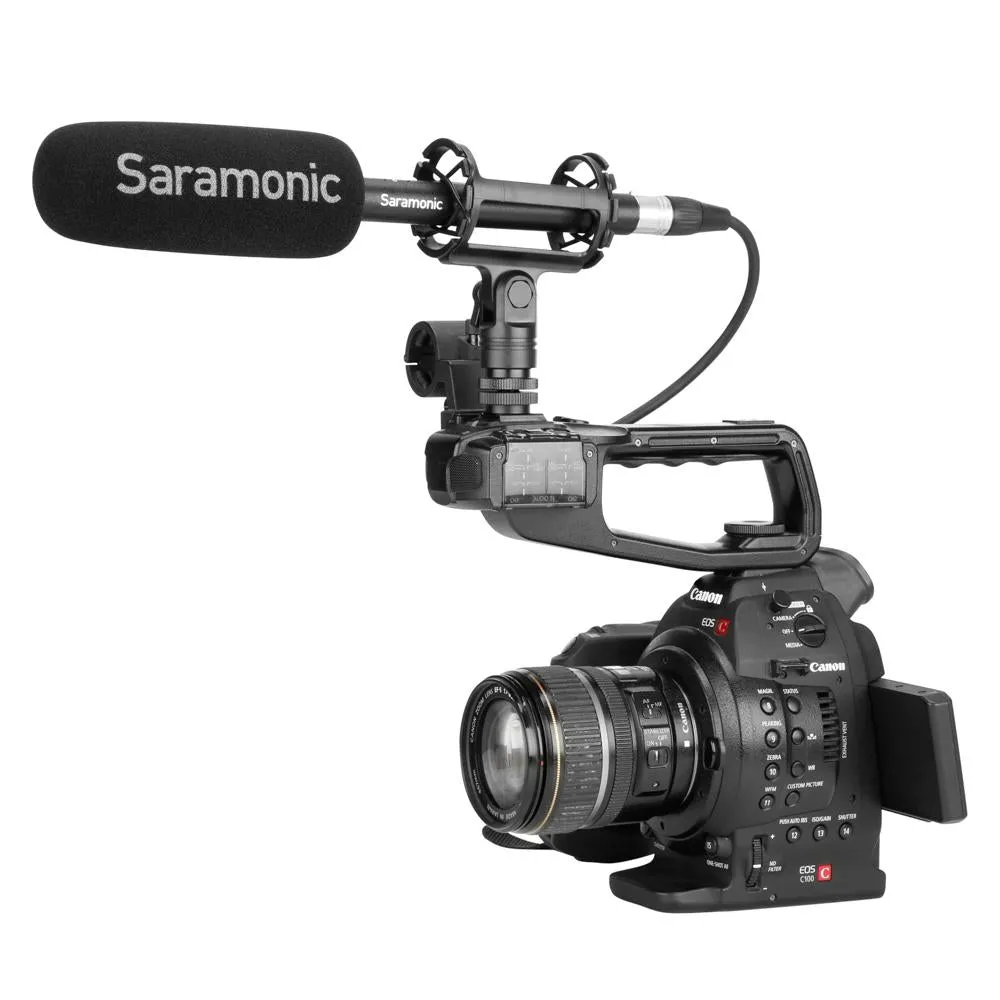 Saramonic SoundBird V1 Professional Supercardioid Shotgun Microphone with High-Pass Filter, -10dB Pad, Shock Mount, Foam Windscreen & Short XLR Output Cable
