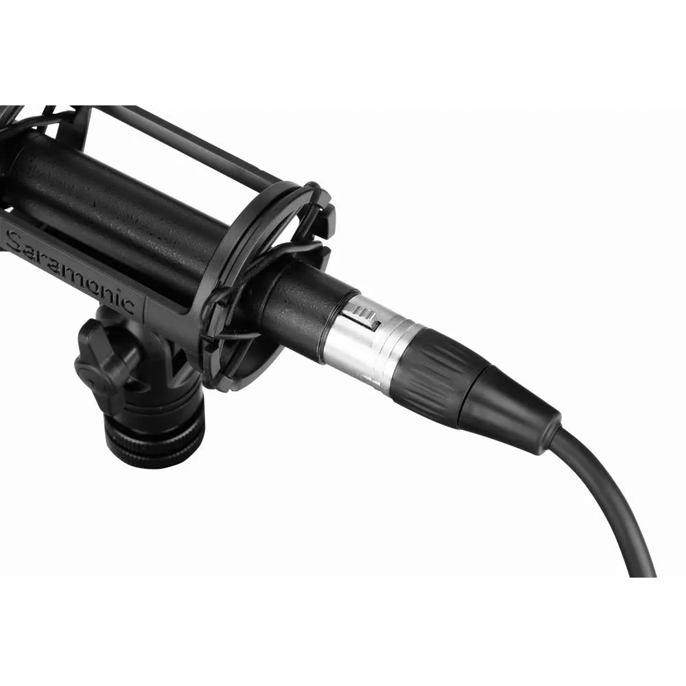 Saramonic SoundBird V1 Professional Supercardioid Shotgun Microphone with High-Pass Filter, -10dB Pad, Shock Mount, Foam Windscreen & Short XLR Output Cable