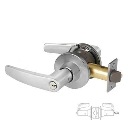 Sargent 28-11G05-LB-US26D Entrance or Office Function T-Zone 11 Line Grade 1 Cylindrical Lever Lock - L Rose, B Lever, Satin Chrome