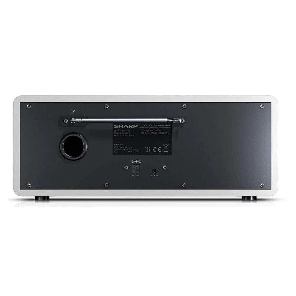 Sharp DR-S460(WH) 30W DAB  FM Stereo Radio with Bluetooth & LED Display - White