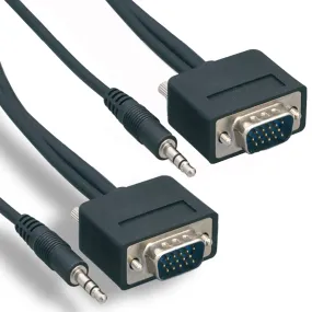Slim SVGA Cable w/Audio, Slim Monitor With 3.5mm Stereo Audio
