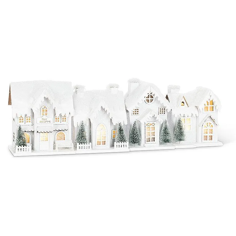 Small Snowy House with LED Lights