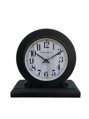 The Brown Story Analog Non-Ticking Silent Table Clock for Home, Living Room, Bedroom, Office & Study Room I Wooden | Antique | Vintage | Desk Clock (BST10NM, 10 Inch)
