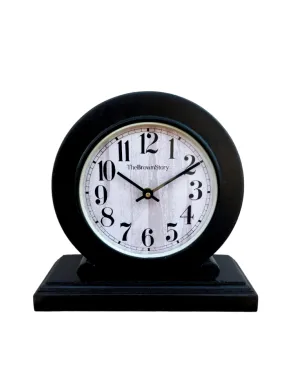 The Brown Story Analog Non-Ticking Silent Table Clock for Home, Living Room, Bedroom, Office & Study Room I Wooden | Antique | Vintage | Desk Clock (BST10NM, 8 Inch)