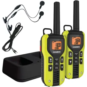 UNIDEN GMR4060-2CKHS 40-Mile 2-Way FRS/GMRS Radios with Headset (Yellow; Li-Ion Batteries)