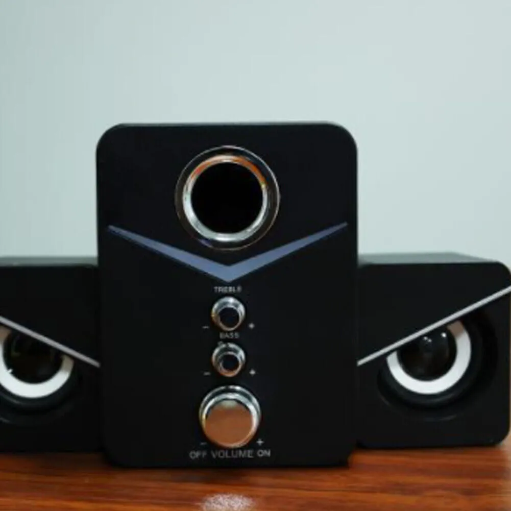 US 1-2 Pcs USB Computer LED Speakers Subwoofer Bass Control Desktop Laptop PC