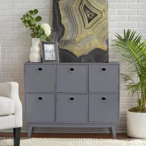 valiant Simple Living  Jamie Mid-Century Modern 6-door Storage Cabinet Blue