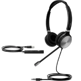 Yealink UH36 Duo Stereo USB Headset (Microsoft Teams) 3.5mm Jack/USB-A Adapter